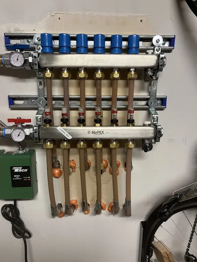 Plumber performing Gas Leak Detection at a residential property in Bowleys Quarters